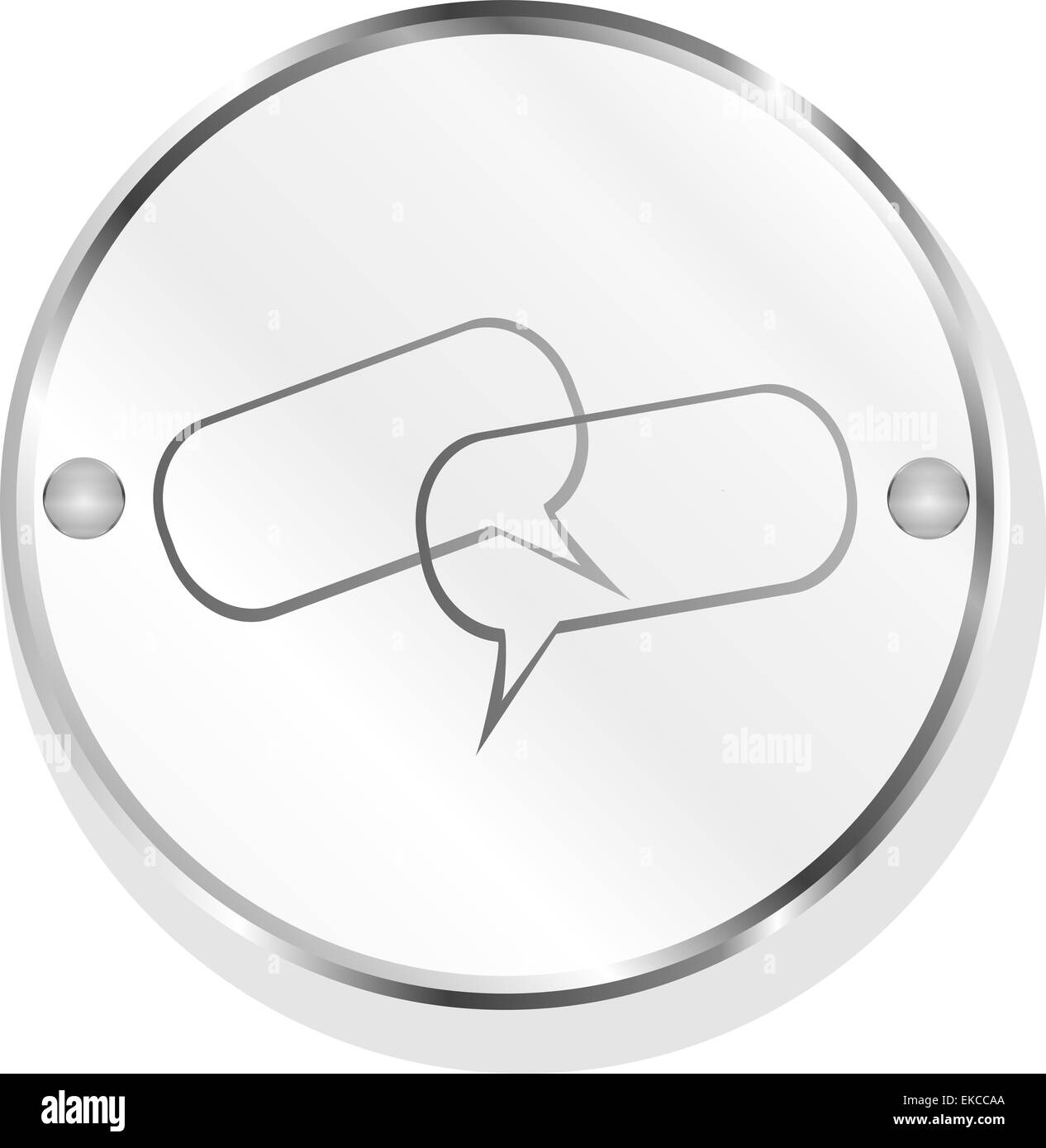 Metallic speech bubble icon Stock Photo - Alamy