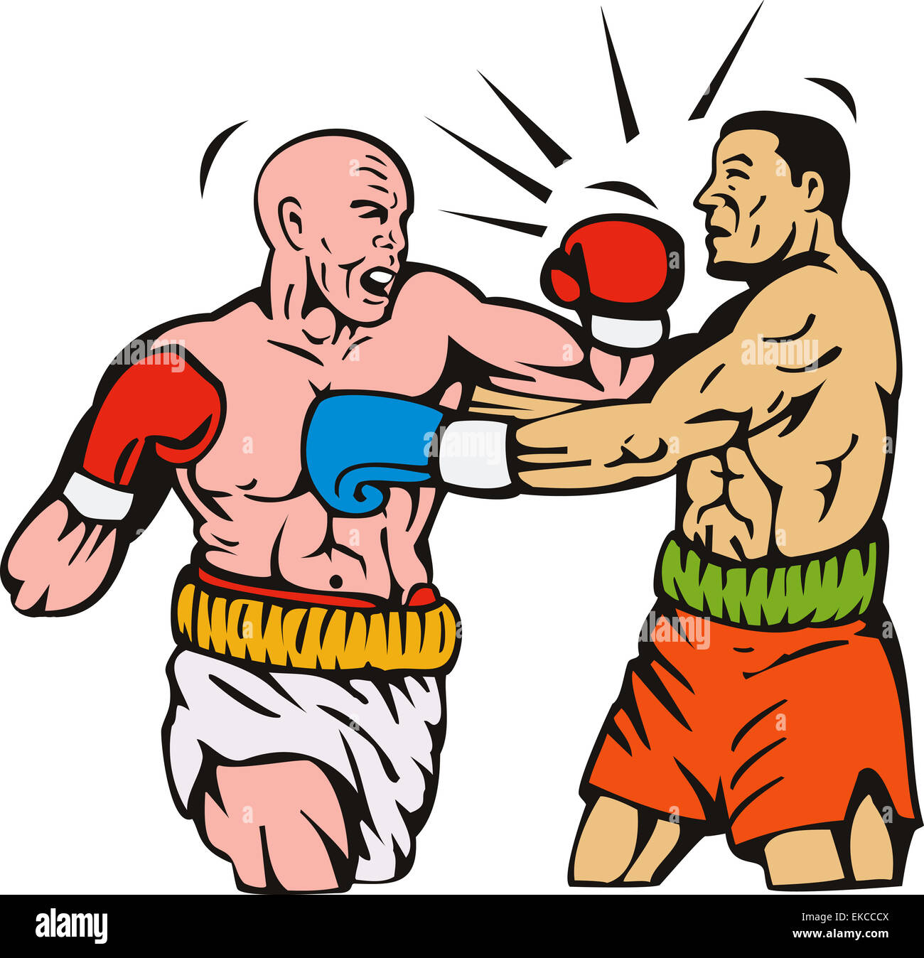 boxer connecting knockout punch Stock Photo Alamy