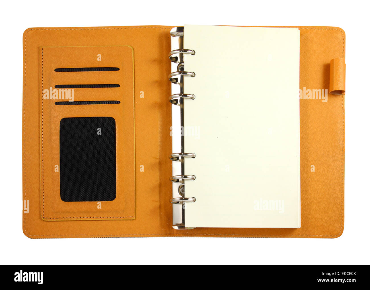 Brown leather binder notebook isolated on white Stock Photo Alamy