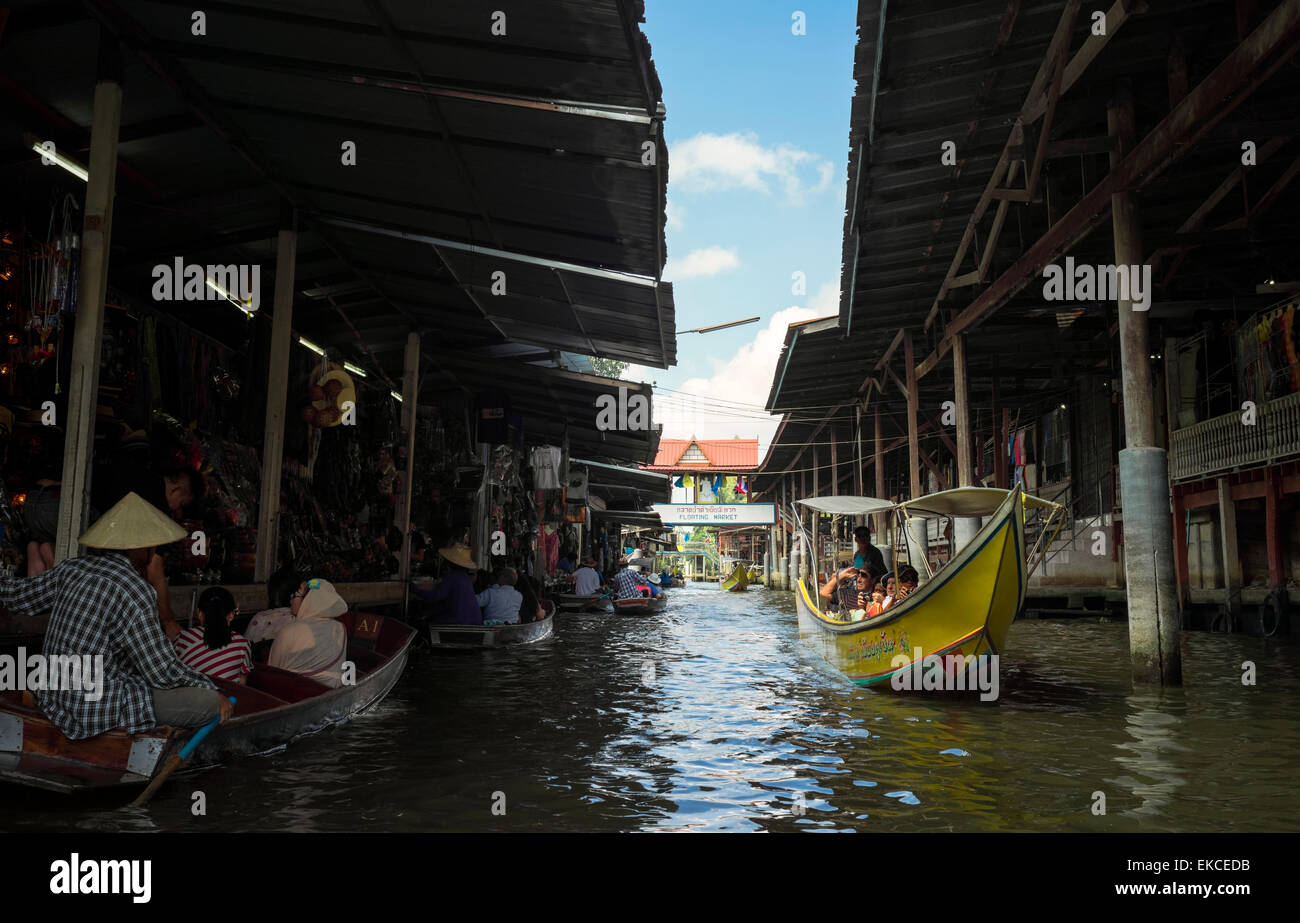 Damnoen Saduak floating market, Bangkok Stock Photo