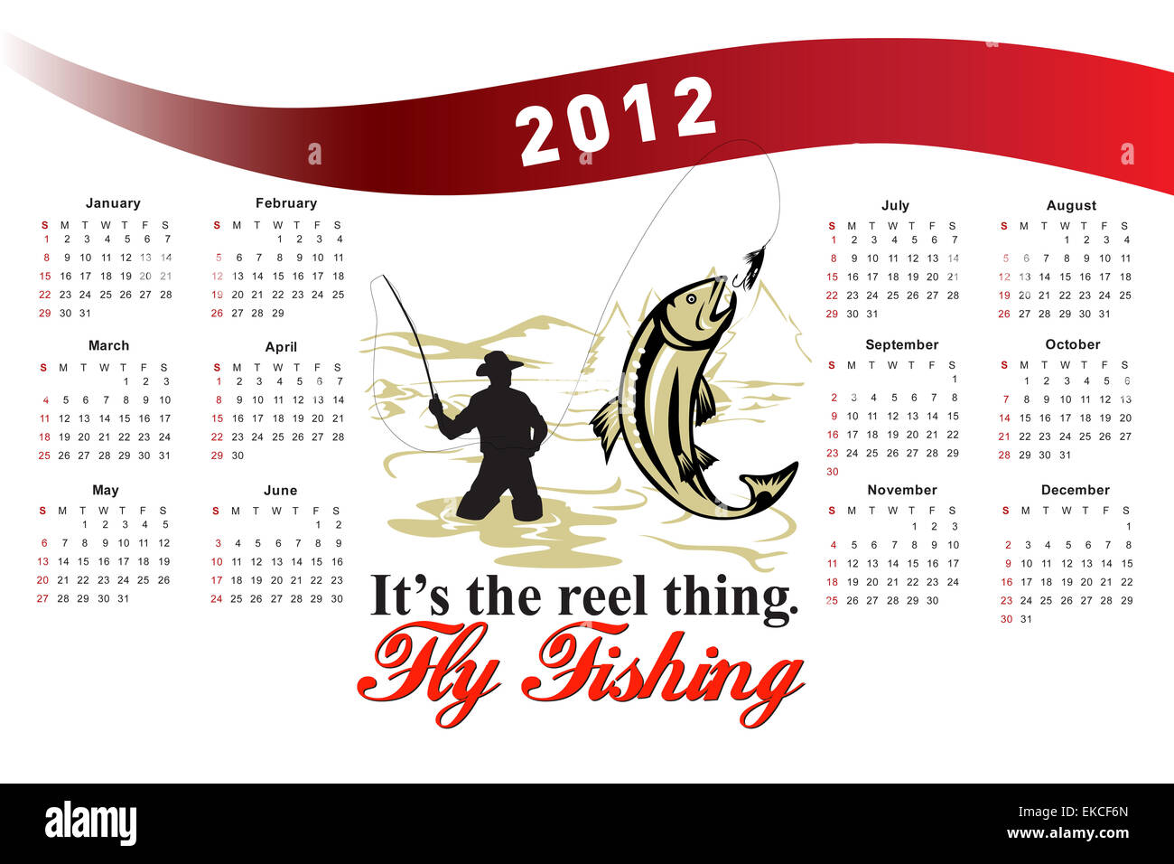 Fishing Poster Calendar 2012 Trout Fish Stock Photo Alamy