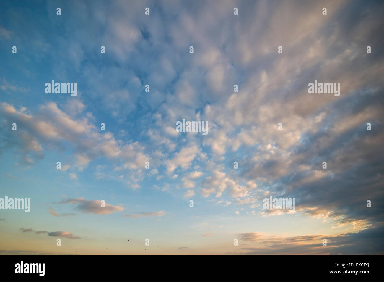 Cloud formations over the English Channel on Worthing Beach, West Sussex, UK Stock Photo