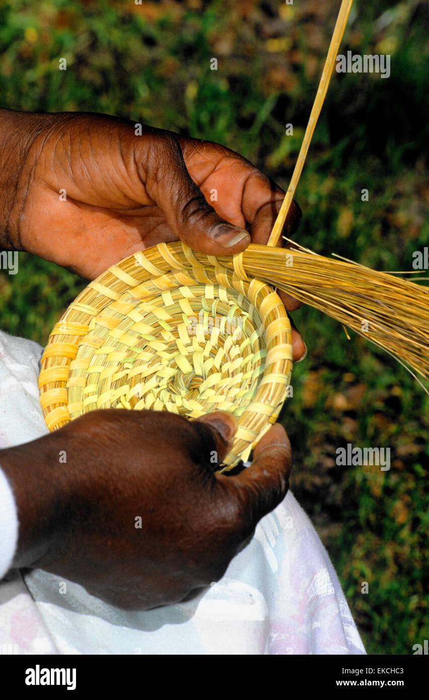 The making of sweetgrass baskets, an ancient African craft, continues