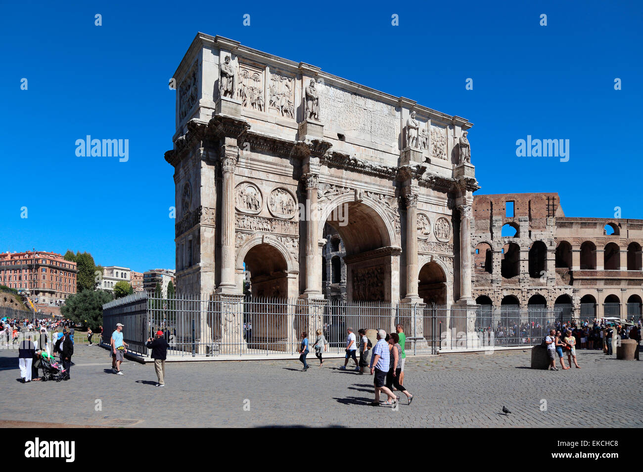 Italy Rome Arco di Costantino Arch of Constantine Colosseeum Colosseo Stock Photo