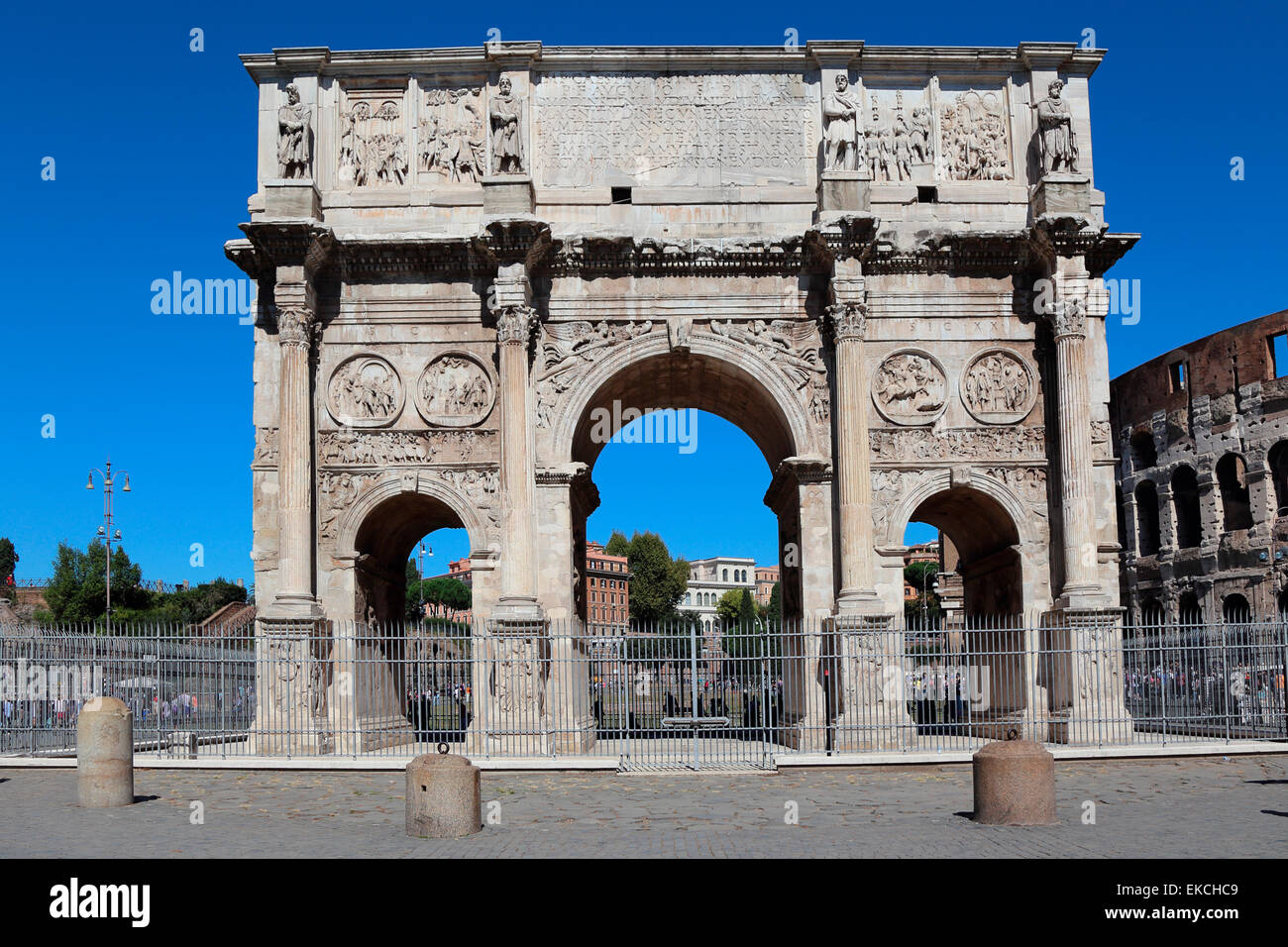Italy Rome Arco di Costantino Arch of Constantine Colosseeum Colosseo Stock Photo