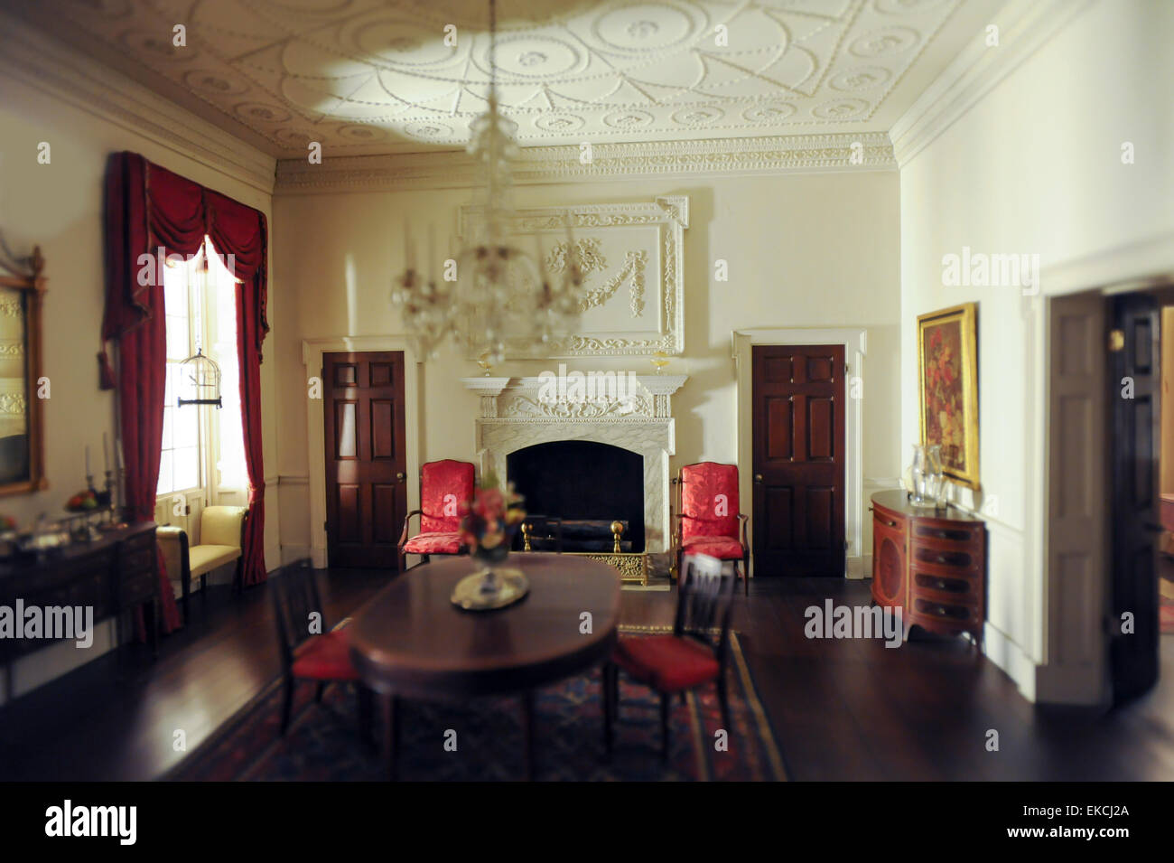 USA Illinois IL Chicago Art Institute Thorne Miniature rooms Virginia Dining Room, c. 1752, made c. 1940 Stock Photo