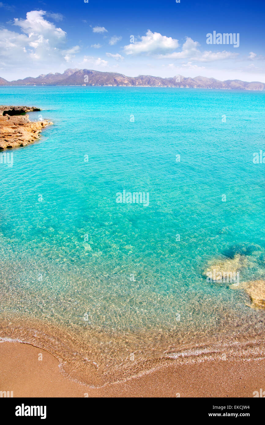 Alcudia In Mallorca La Victoria Turquoise Beach Stock Photo