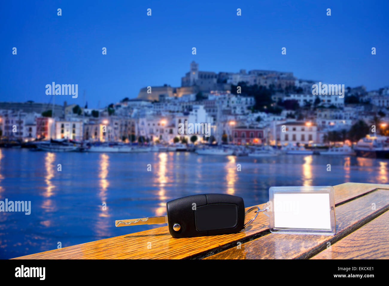 Car rental keys on wood table in Ibiza town Stock Photo - Alamy
