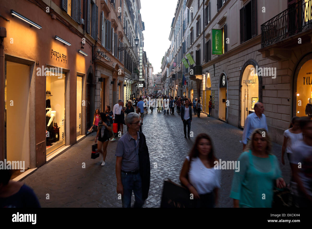 Italy Rome Via Frattina Stock Photo