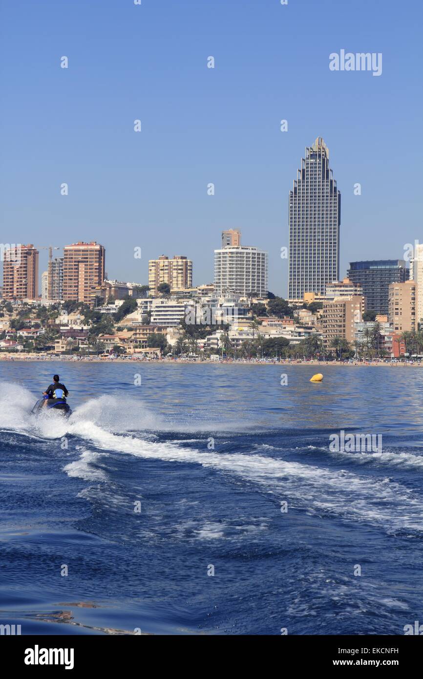 Benidorm Alicante Privince beach from sea Stock Photo