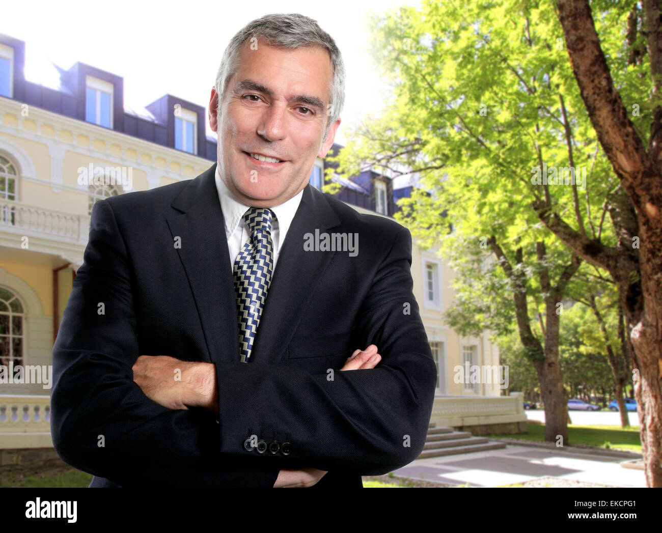hotel real estate business senior man suit outdoor Stock Photo - Alamy