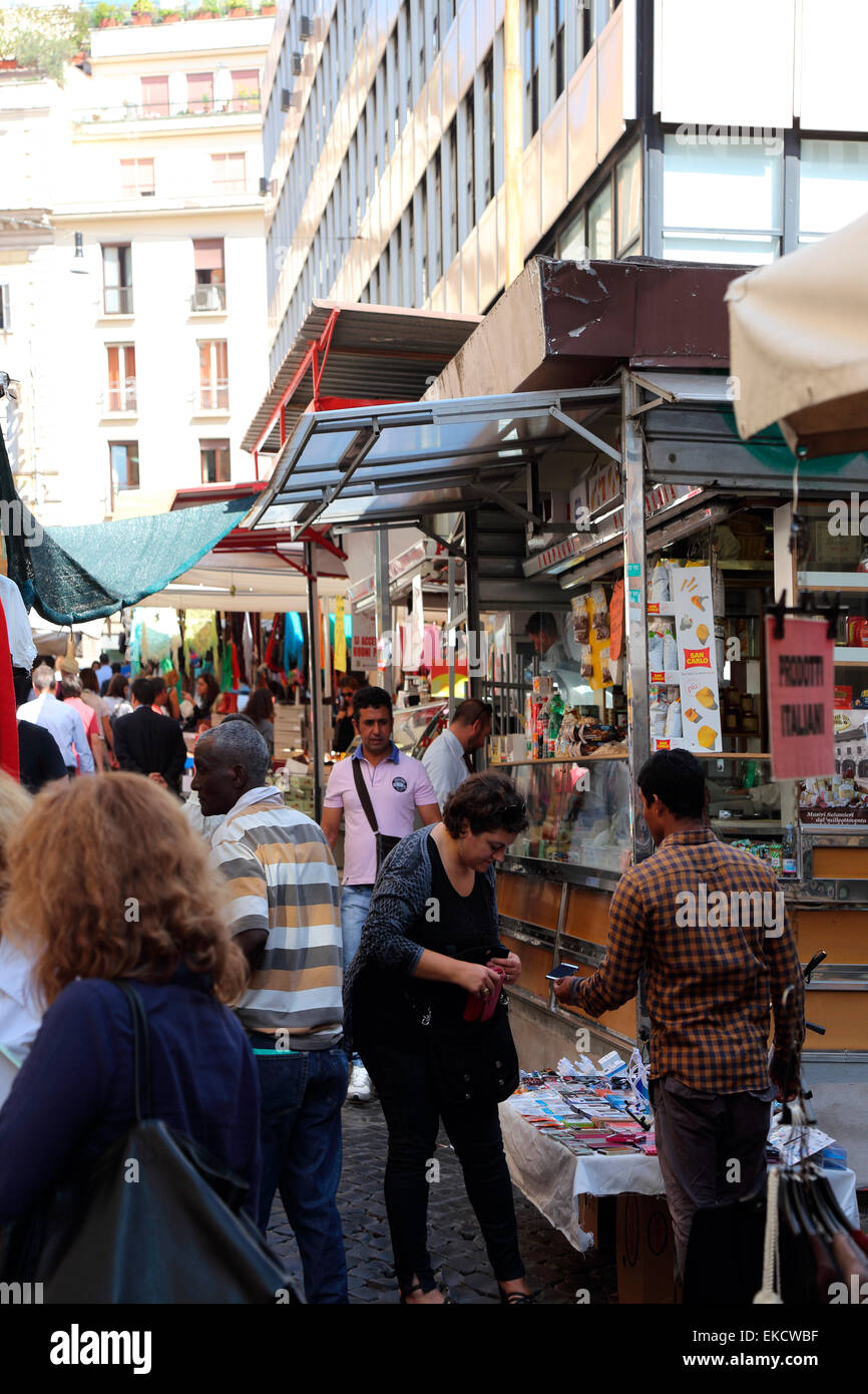 Italy Rome Market near Via Cesare Balbo Stock Photo