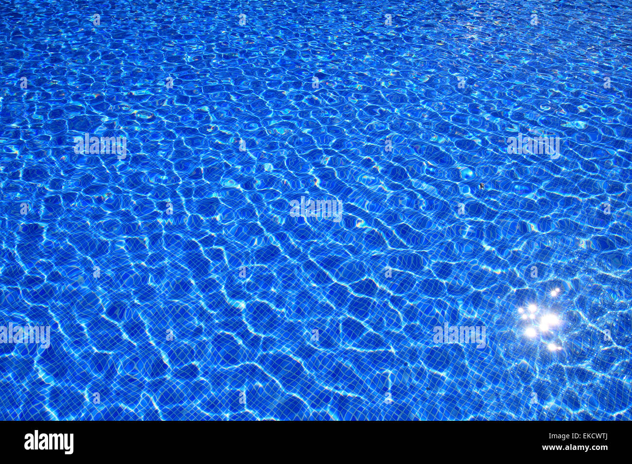 blue tiles swimming pool water reflection texture Stock Photo - Alamy