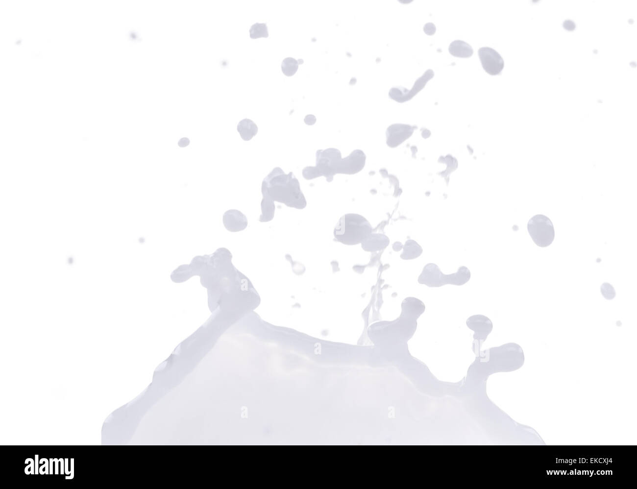 Pouring milk splash on white background Stock Photo - Alamy