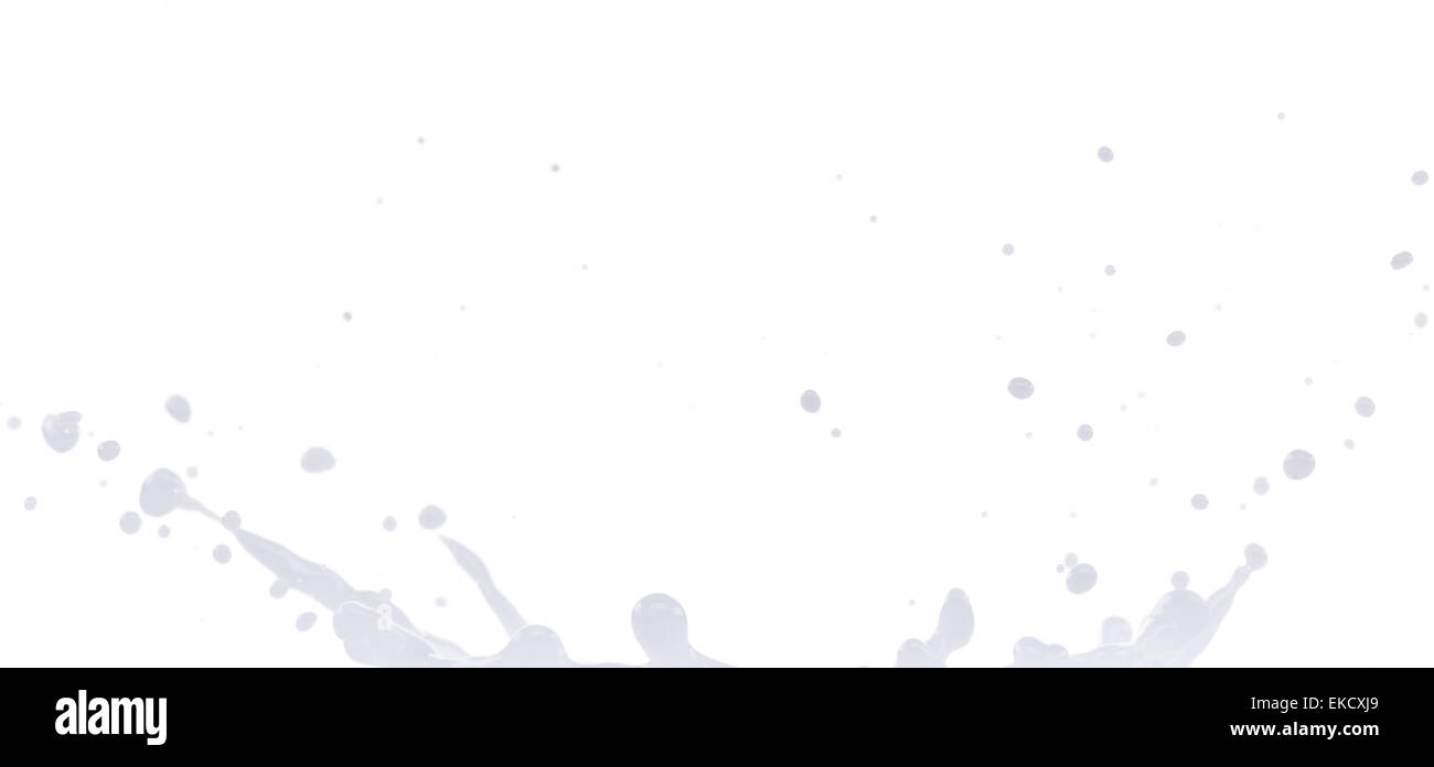 Pouring milk splash on white background Stock Photo - Alamy