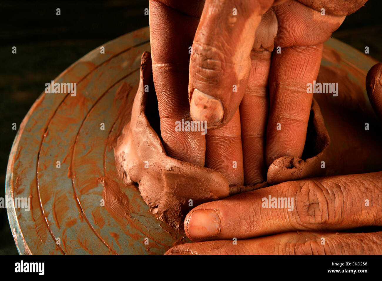 pottery craftmanship clay pottery hands work Stock Photo Alamy