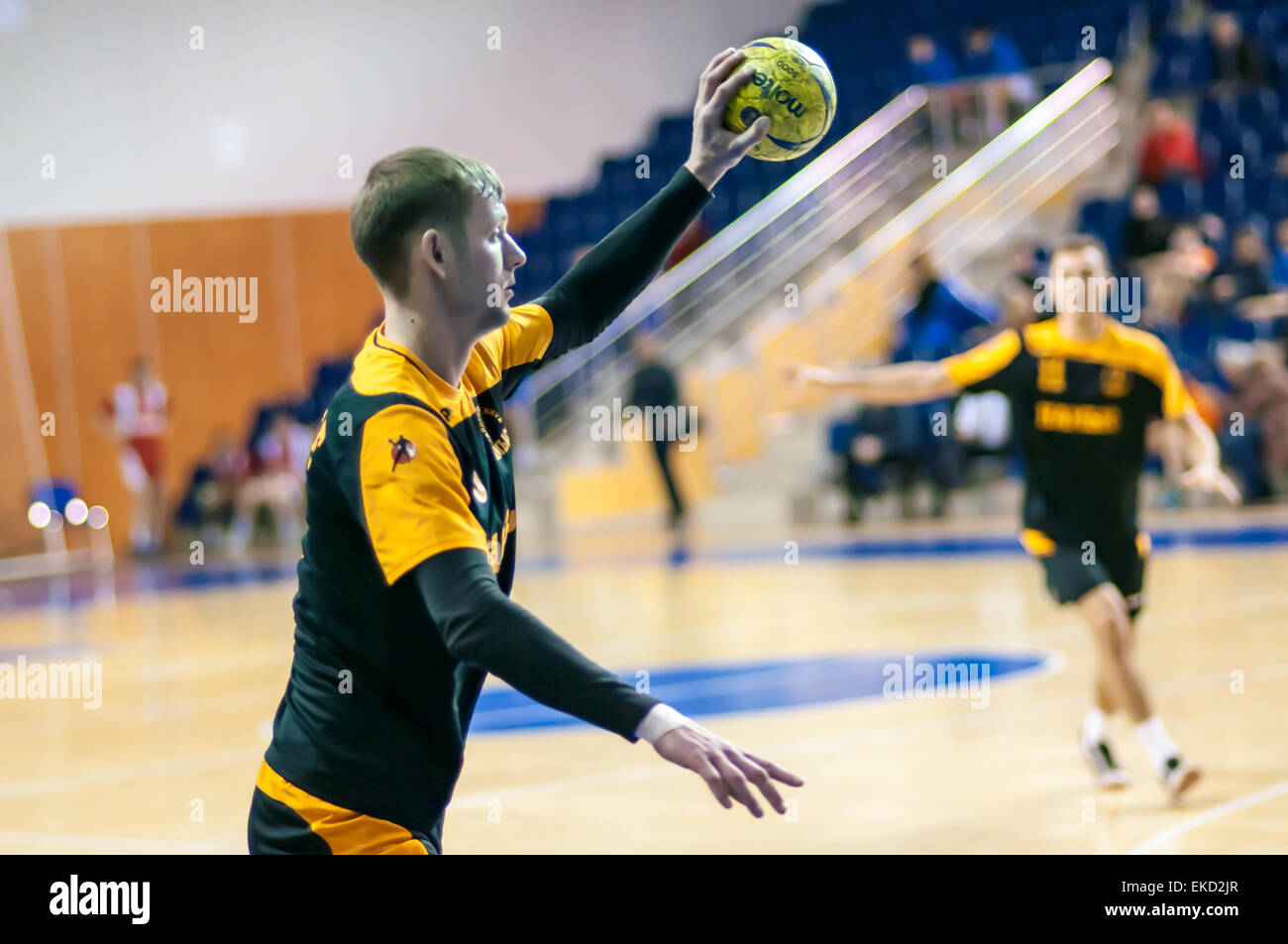 ORENBURG, ORENBURG region, RUSSIA, January 29, 2014 year, International handball tournament in memory of the first Governor of Orenburg province Neplueva I.i. Stock Photo