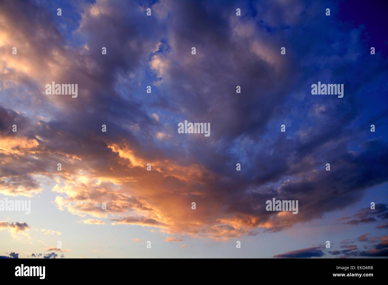blue red sunset sky background Stock Photo - Alamy