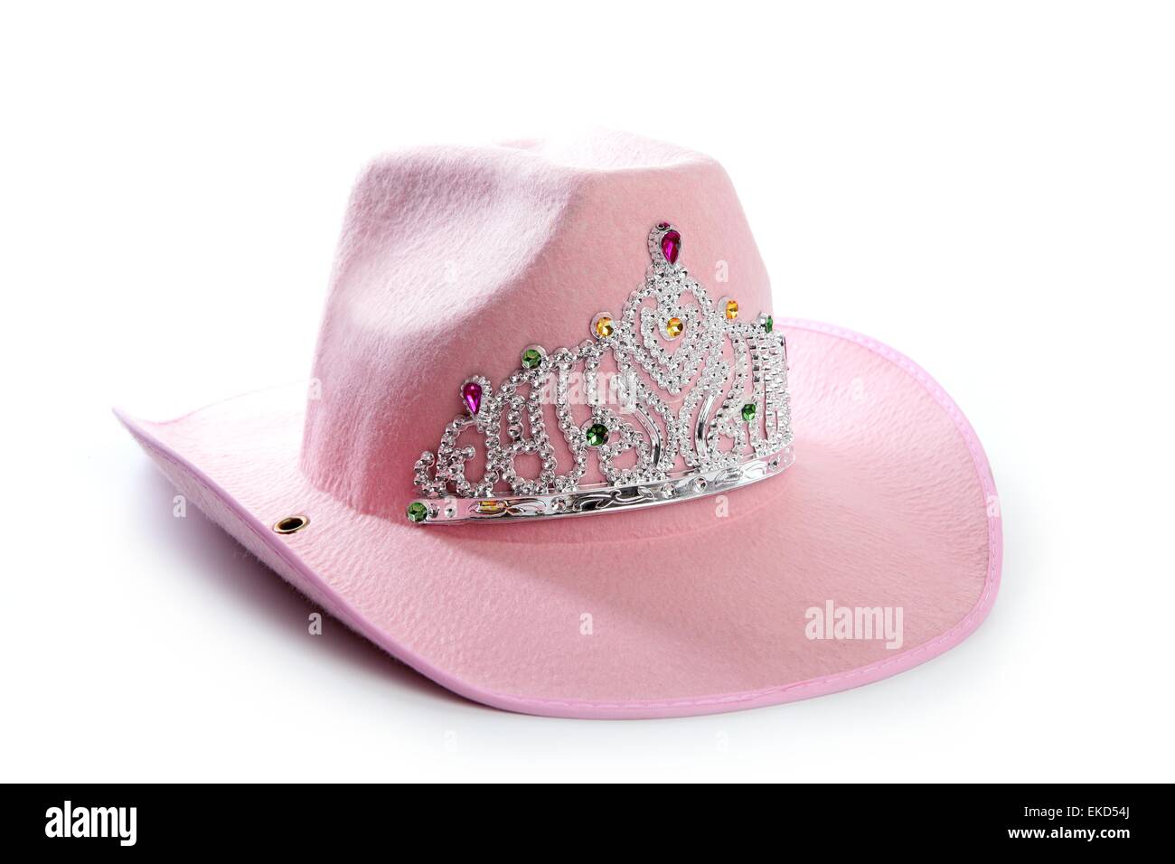 Children girl pink cowgirl crown hat Stock Photo - Alamy