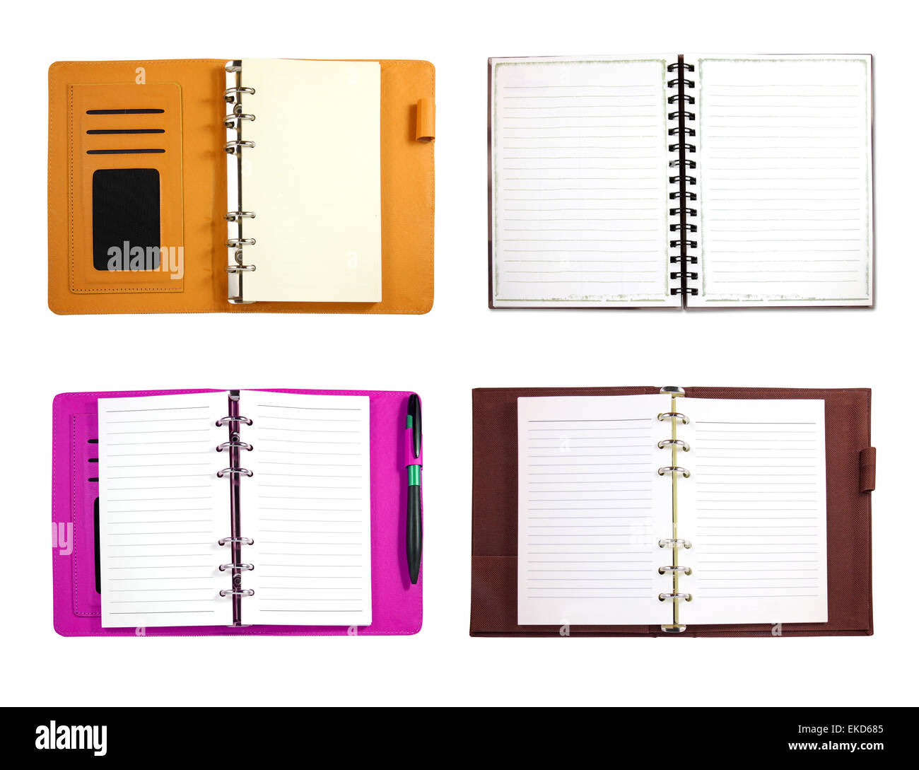 Collection of blank binder notebook isolated on white Stock Photo Alamy