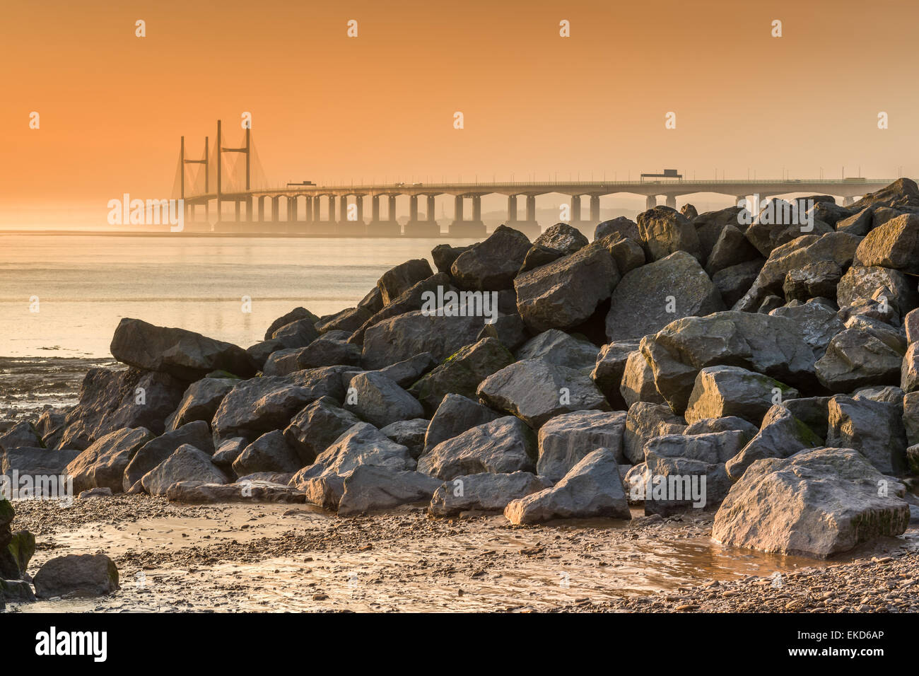 Second Severn Crossing at Dusk Stock Photo
