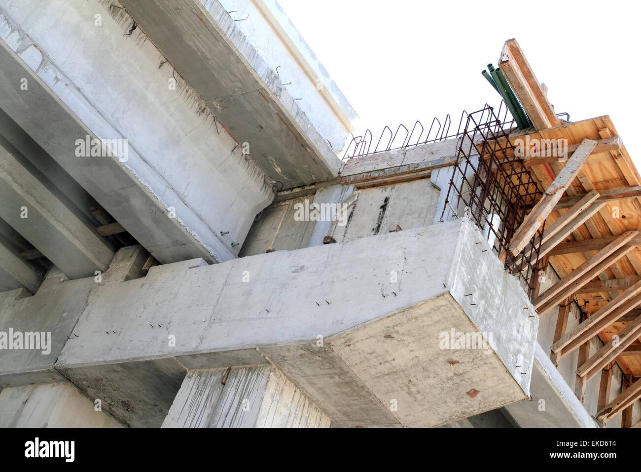 Concrete reinforced bridge construction formwork Stock Photo