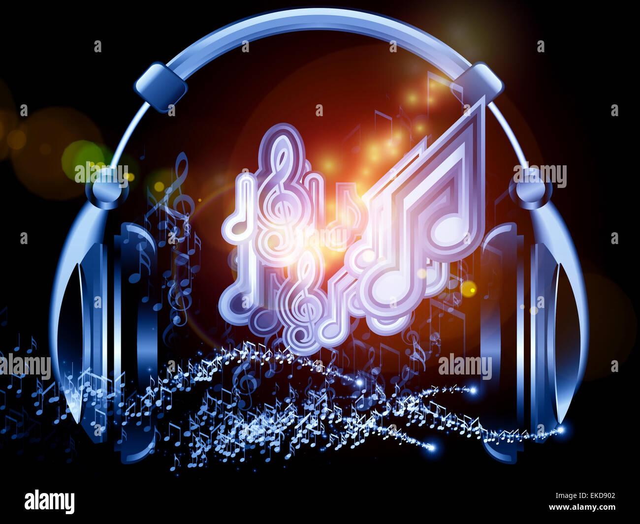 Headphones of music Stock Photo Alamy