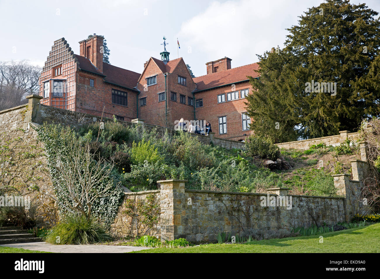 Visitors rest on the wall at Chartwell, home of St Winston Churchill ...
