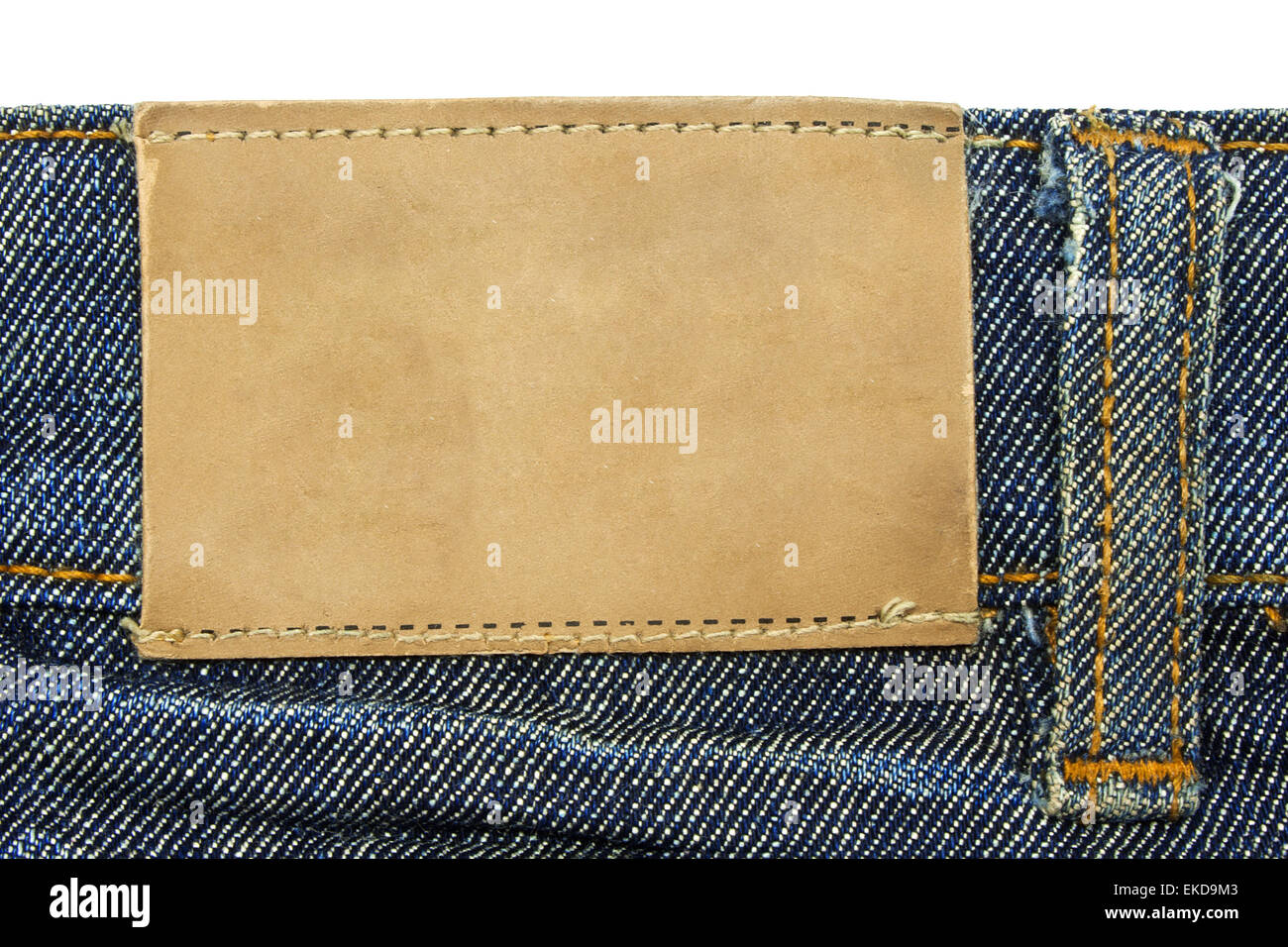 Blank leather jeans label Stock Photo Alamy