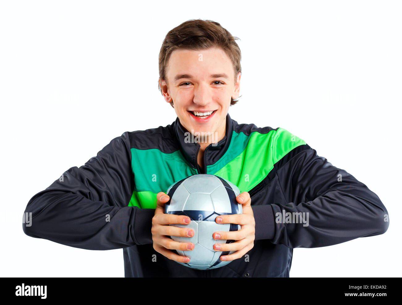 Boy with soccer ball Stock Photo Alamy