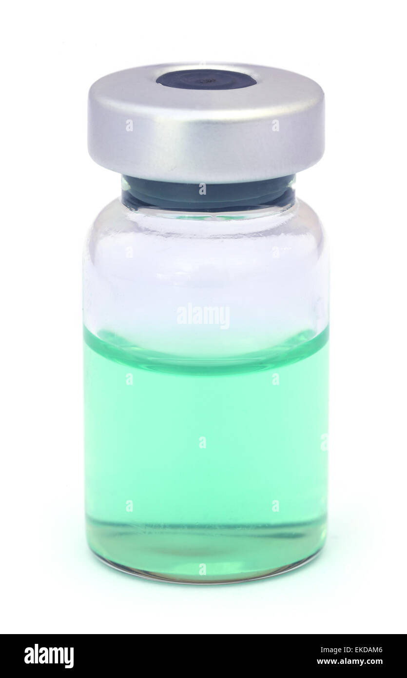 Close up of a Vial over white background Stock Photo