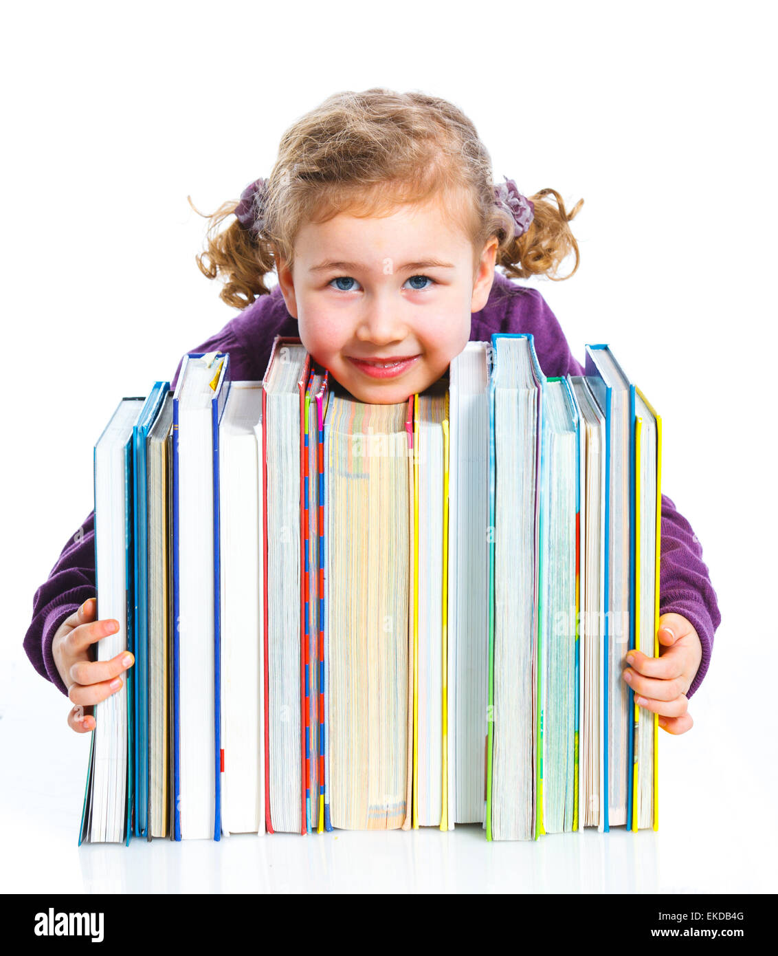 Education funny girl with books Stock Photo Alamy