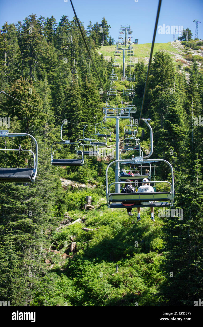 View of Grouse Mountain chairlift Stock Photo Alamy
