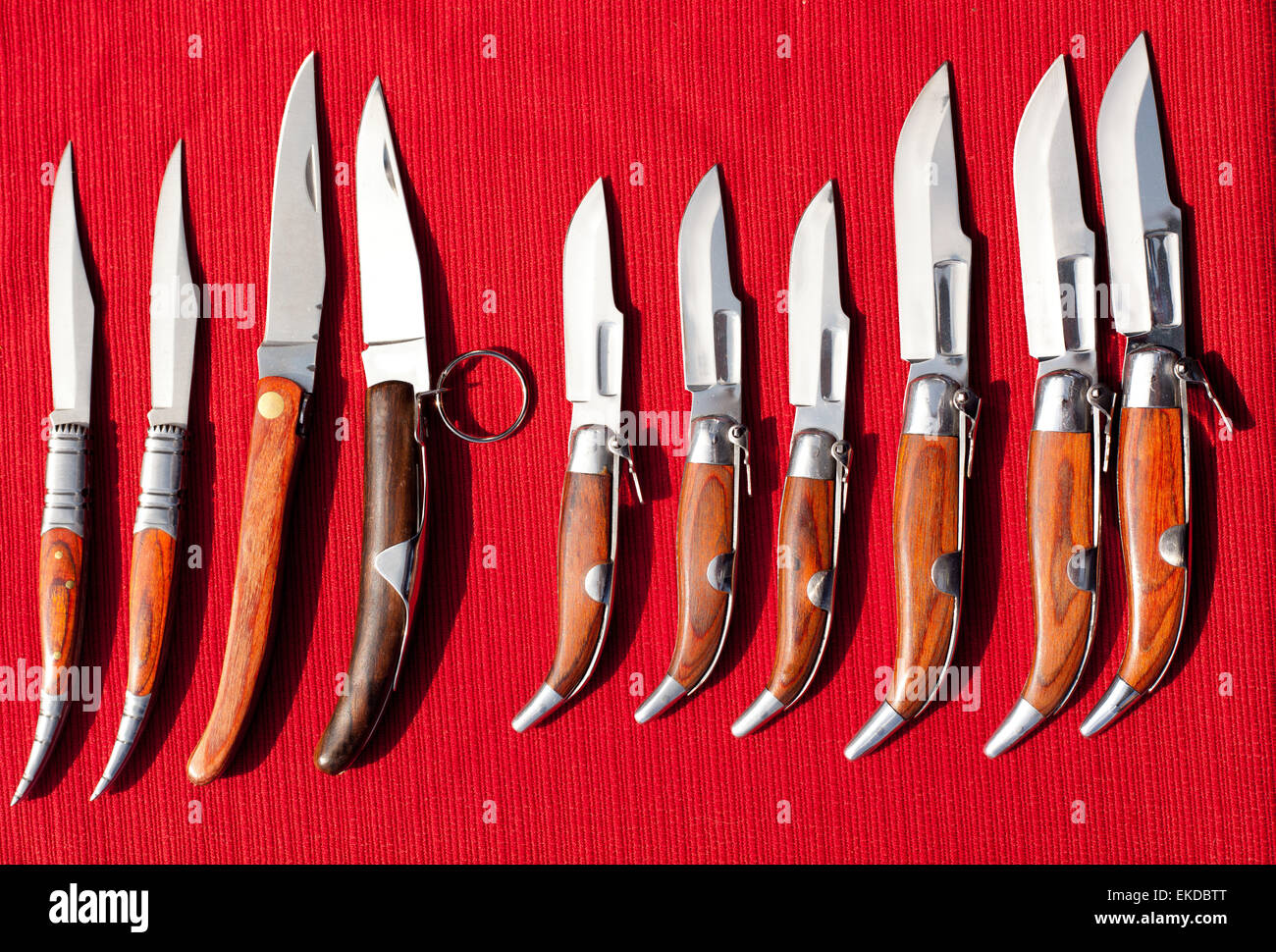 jacknife collection spain style wood handle Stock Photo Alamy