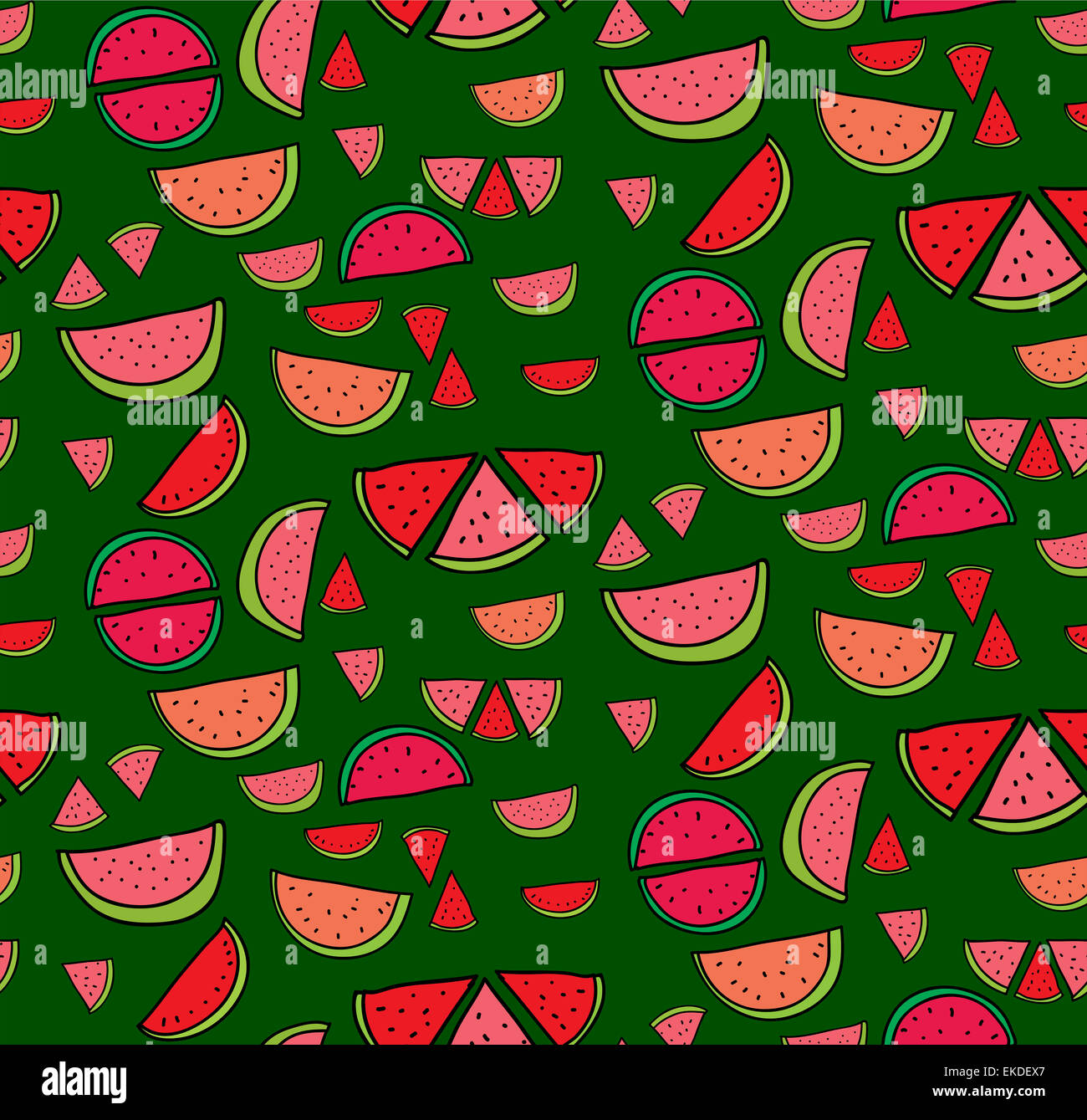 Vector seamless pattern of slices watermelon Stock Photo - Alamy