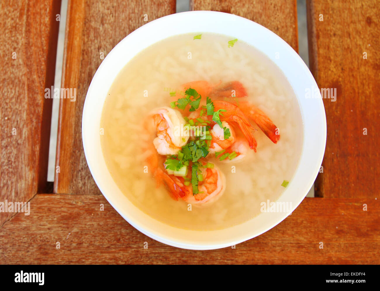 Shrimp and rice soup Stock Photo - Alamy