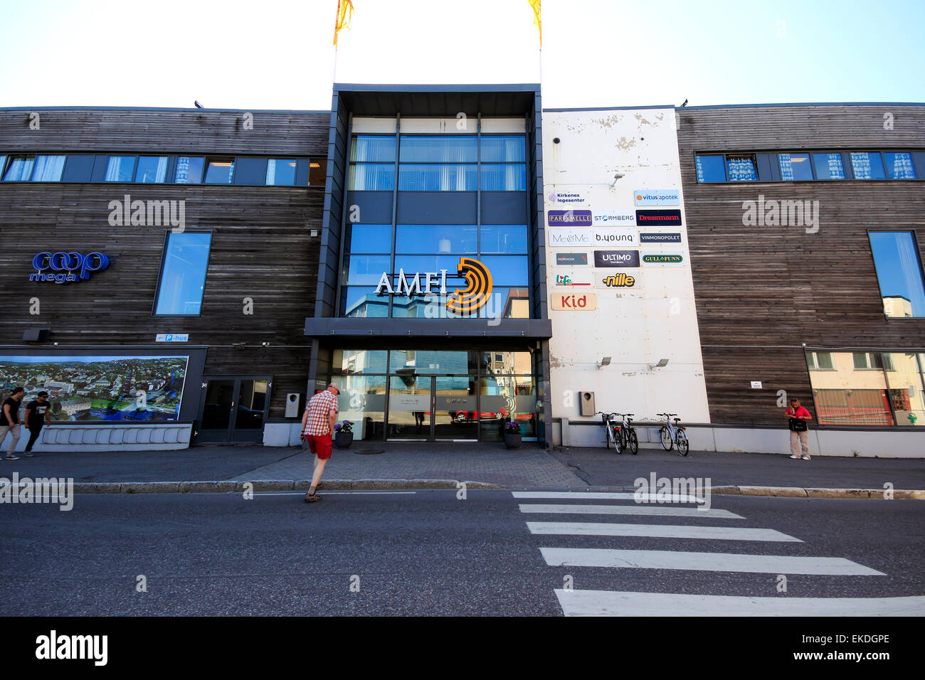 Modern shopping centre, Kirkenes, Finnmark, Norway, Scandinavia, Europe Stock Photo