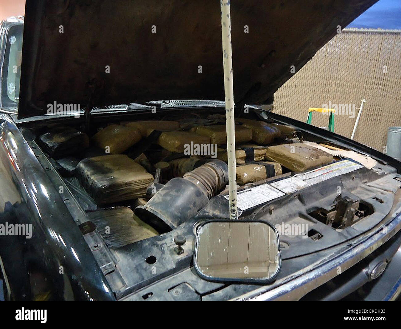 013014: DOUGLAS, Ariz. - A male Mexican national from Agua Prietà, Sonora, Mexico was arrested on Thursday for attempting to smuggle 245 pounds of marijuana, through the Port of Douglas.  : U.S Customs and Border Protection Stock Photo