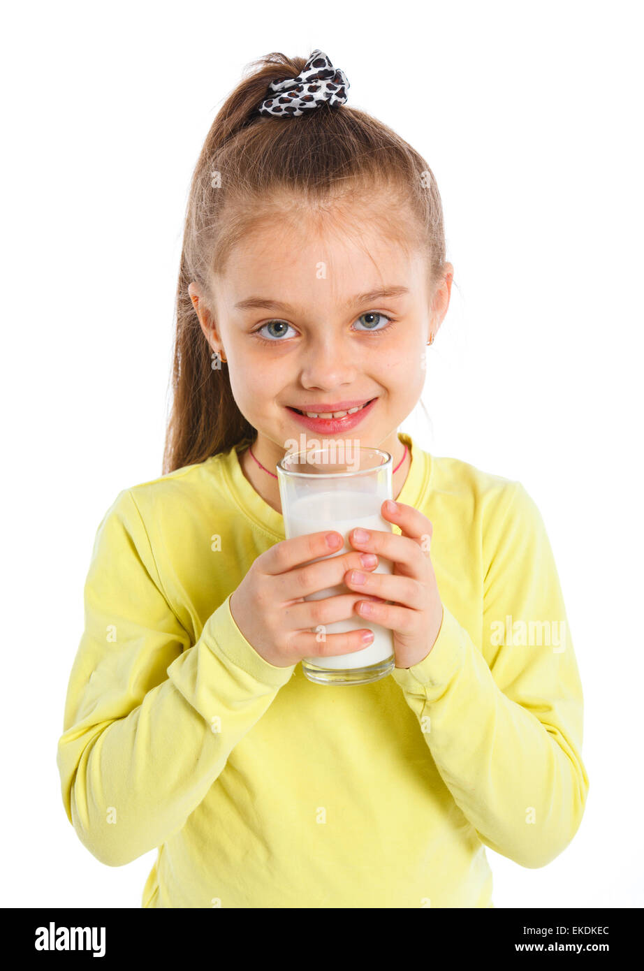 Girl with milk Stock Photo Alamy