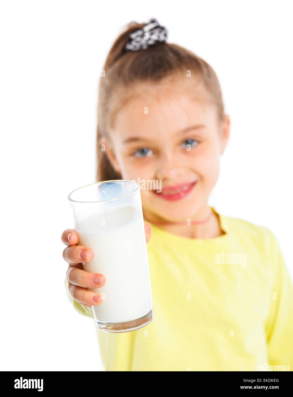 Girl with milk Stock Photo