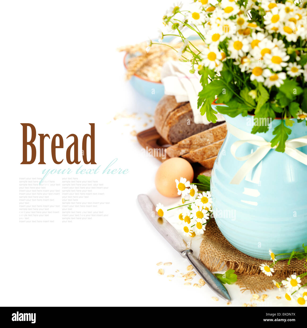 flowers and bread Stock Photo Alamy