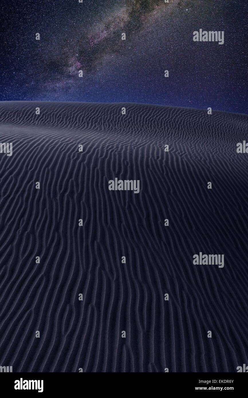 Desert dunes sand in milky way stars night sky Stock Photo - Alamy
