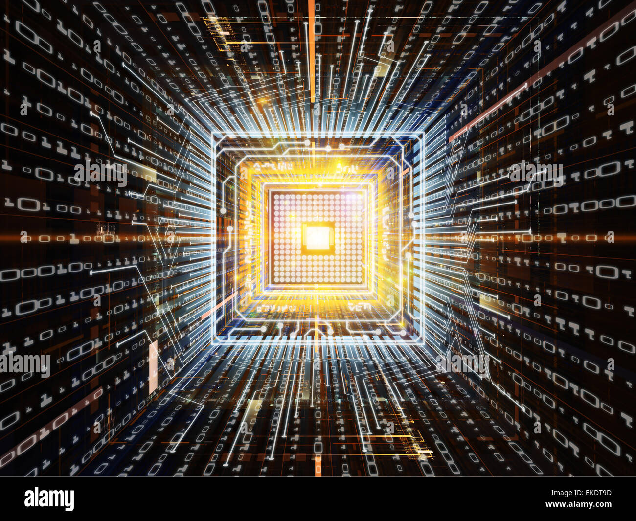 Visualization of digital CPU Stock Photo - Alamy