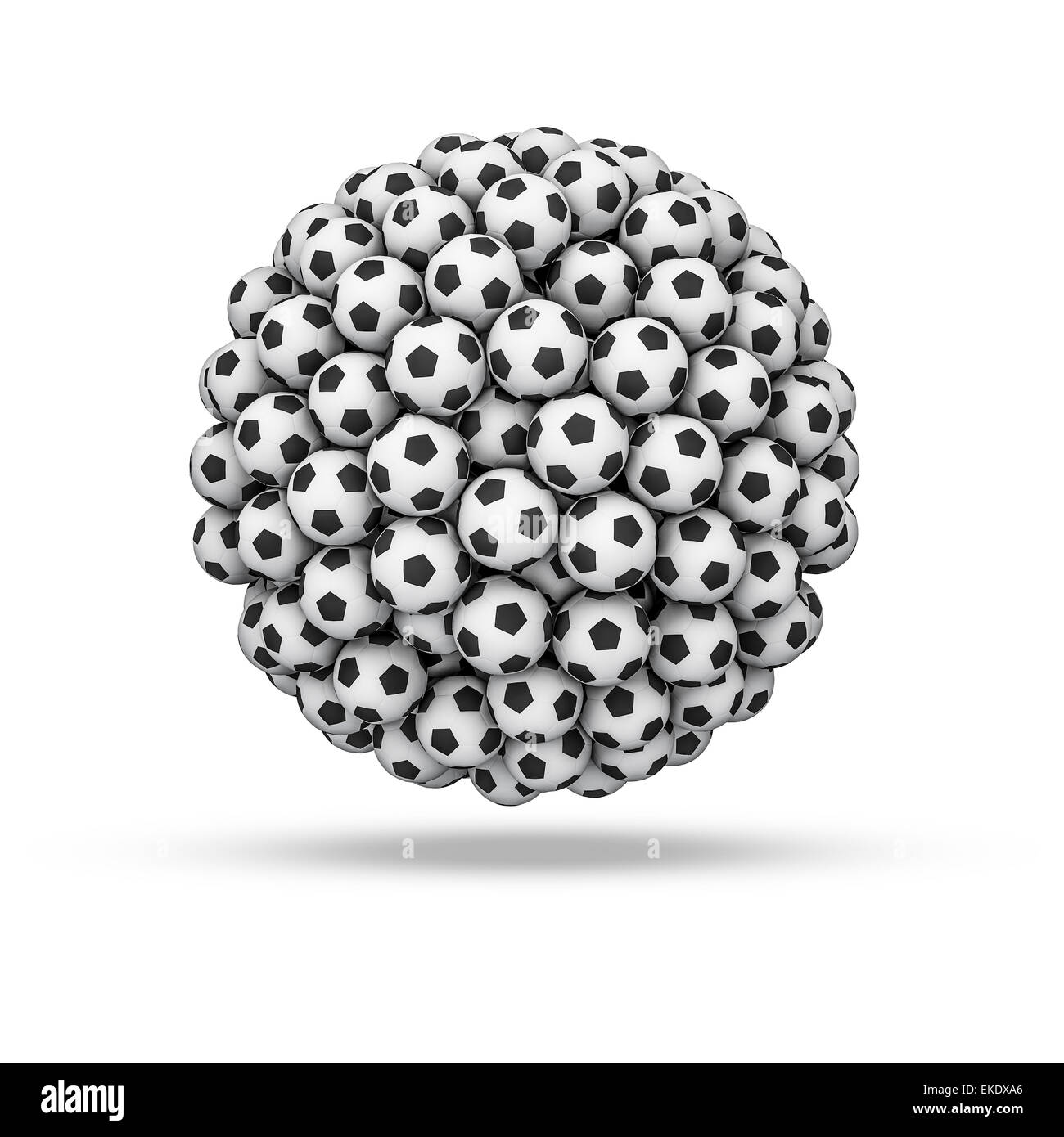3D render of soccer balls forming sphere Stock Photo Alamy