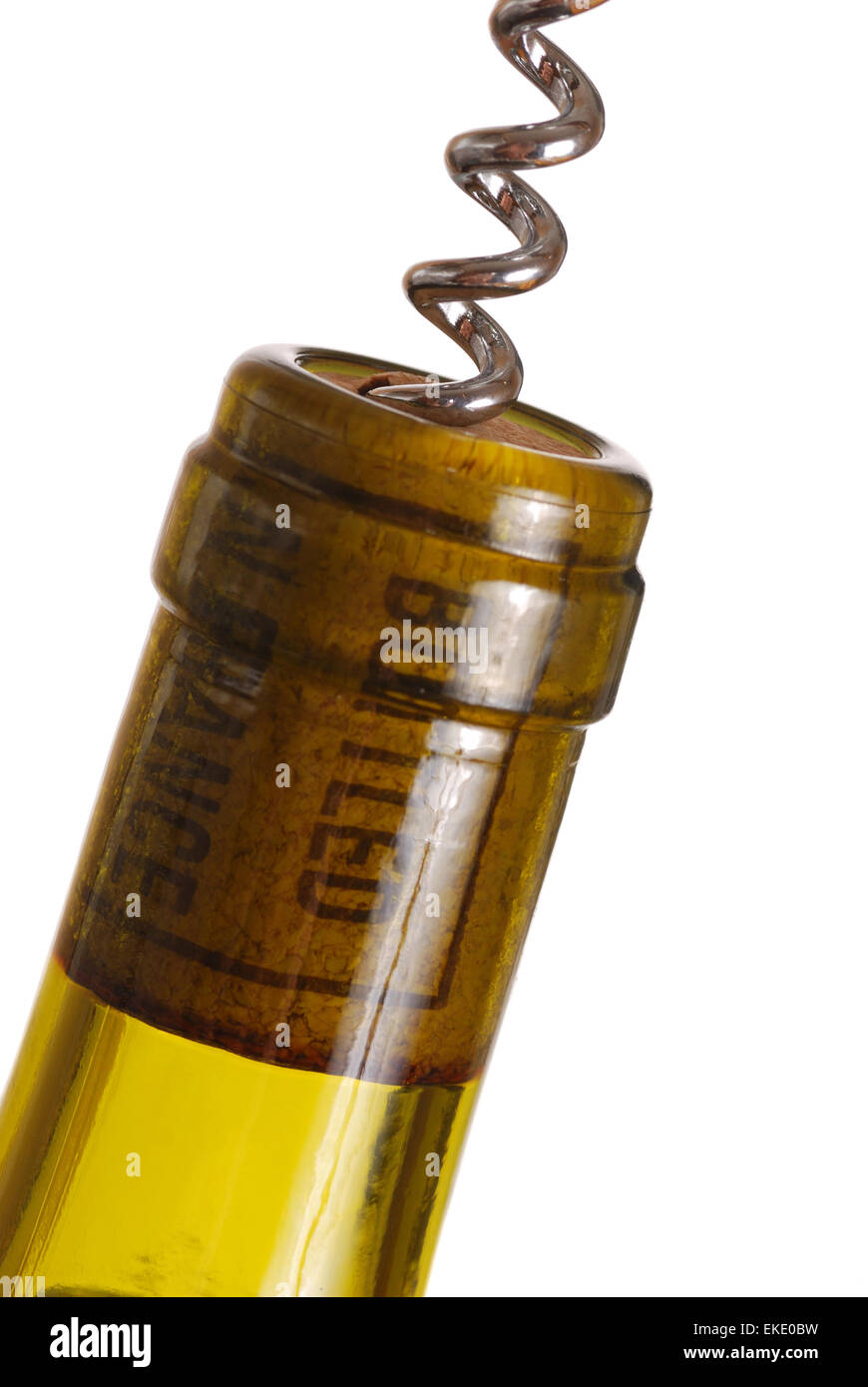 Opening a wine bottle Stock Photo Alamy