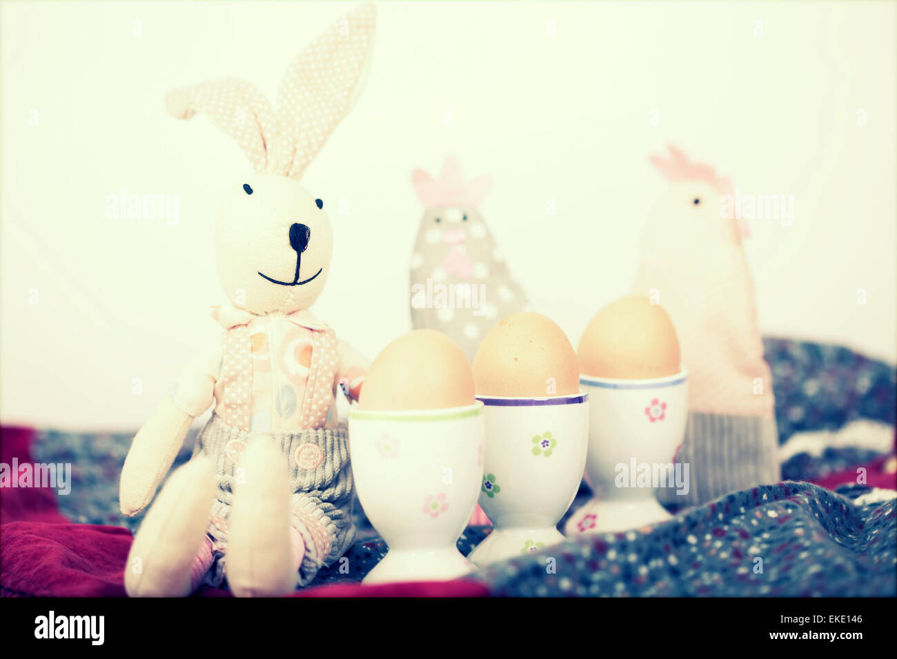 Retro still life of Easter decorations Stock Photo - Alamy