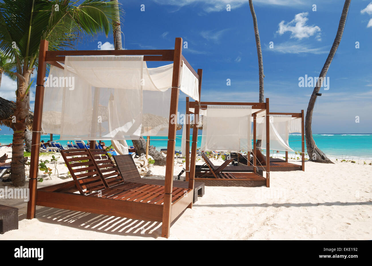 Luxury wooden chaise lounge Stock Photo Alamy