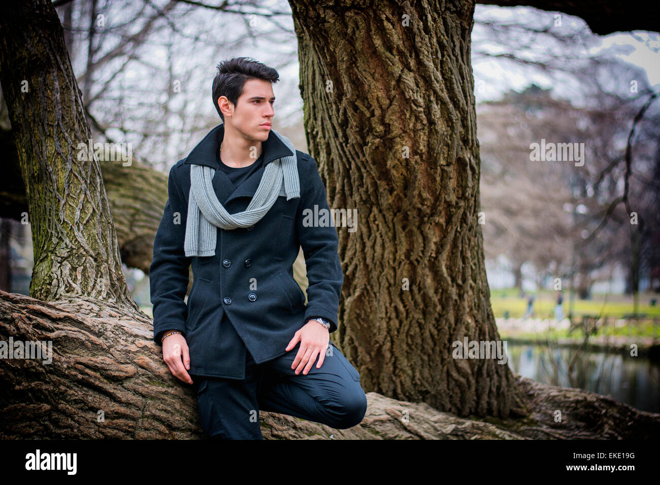 Male model posing leaning on hi-res stock photography and images - Alamy