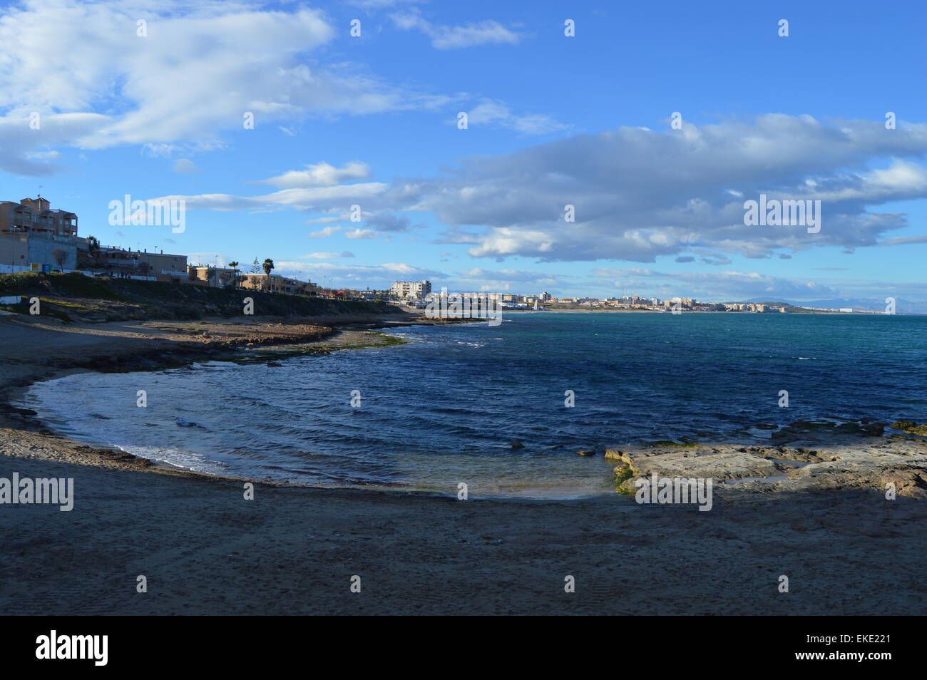 Sea View from  Cabo Cevera, Torrevieja, Alicante Spain. Stock Photo