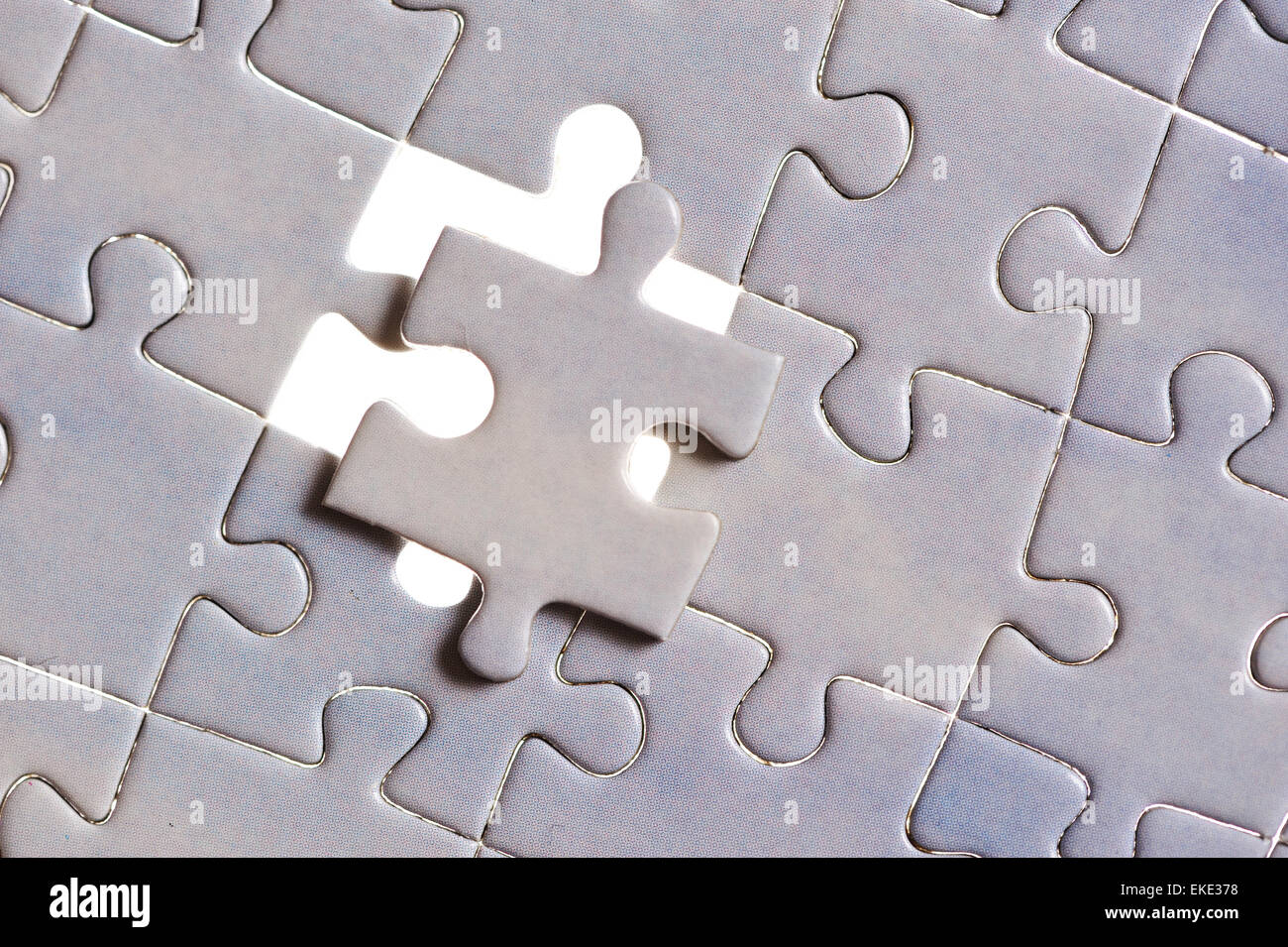 Puzzle with one piece missing stock photo alamy